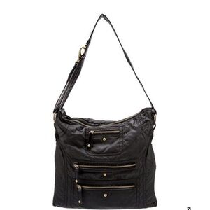 Tod's Black Leather Hobo Bag with Gold Hardware